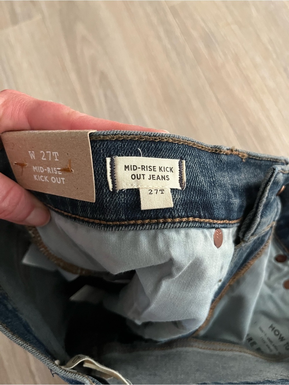 NWT Madewell Tall Kick Out Crop Jeans Lenoir Wash Super Stretch - Size 27 Tall - Picture 6 of 10
